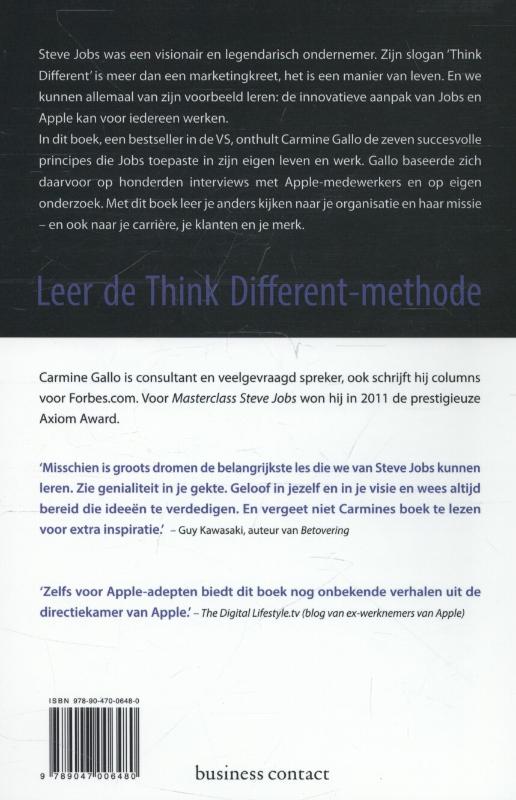 Masterclass Steve Jobs achterkant