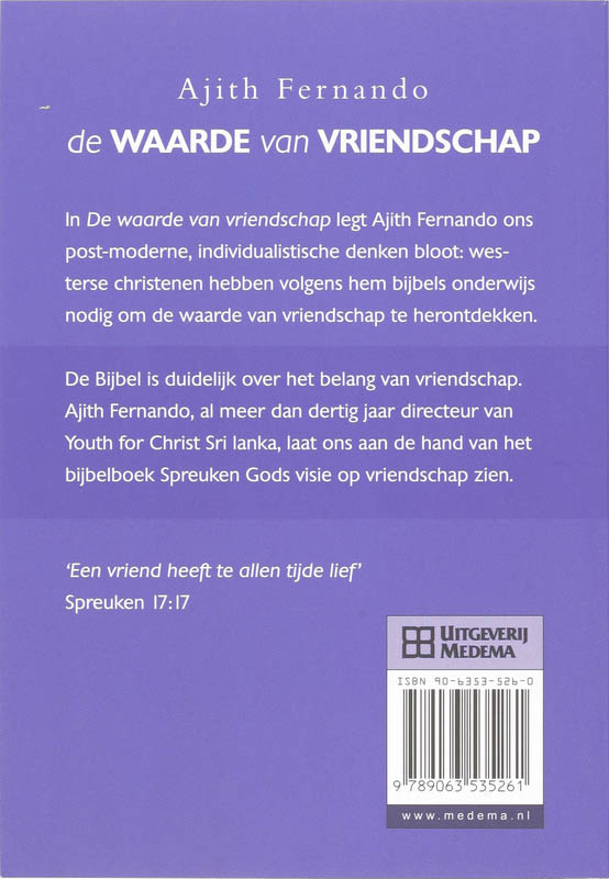 De waarde van vriendschap / Telos achterkant