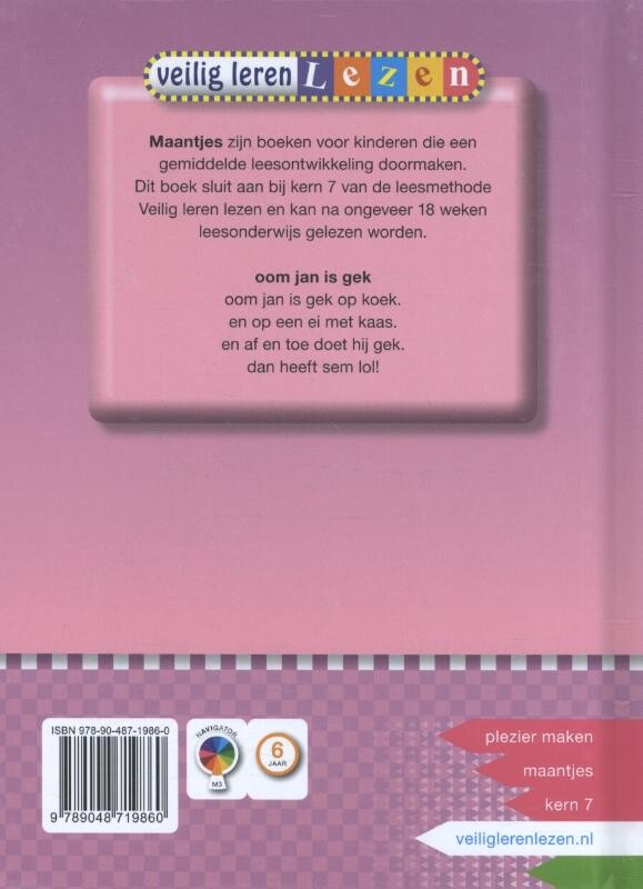Oom Jan is gek / Veilig leren lezen Kern 7 achterkant