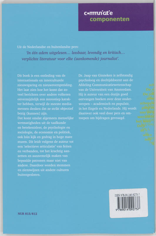 De schepping van de wereld in het nieuws / Communicatie componenten De schepping van de wereld in het nieuws / Communicatie componenten achterkant