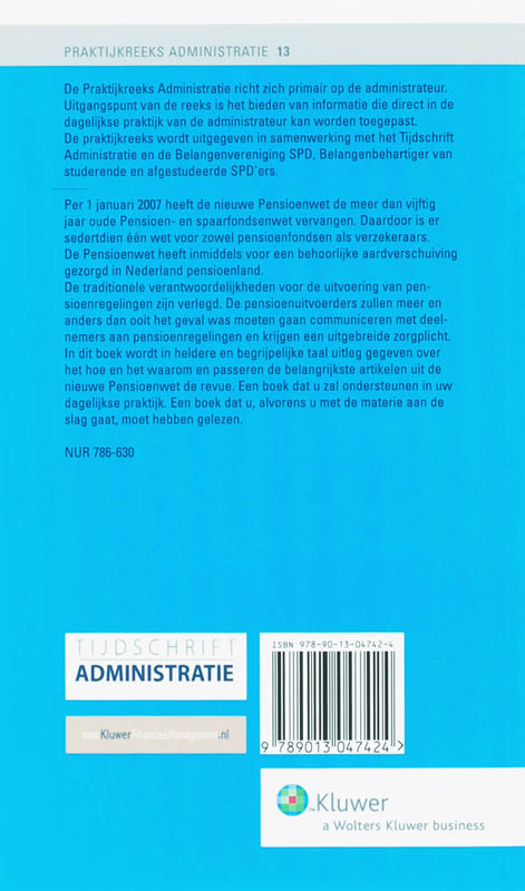 Alles over pensioenen / Praktijkreeks Administratie / 013 achterkant