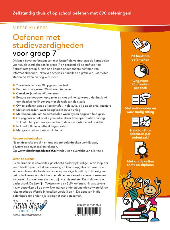 Oefenen met studievaardigheden voor groep 7 achterkant