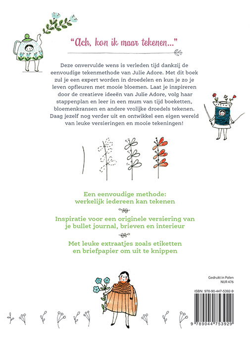 Creatief tekenen met bloemen achterkant