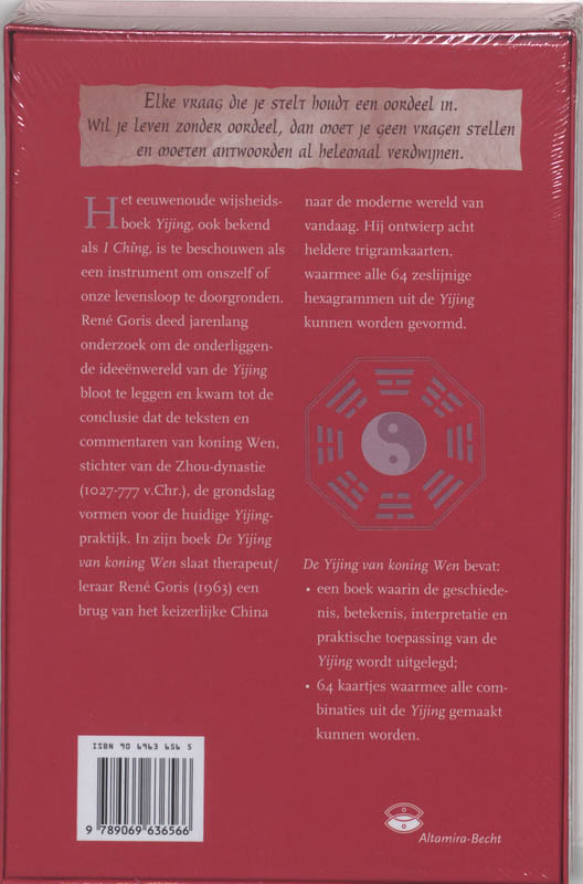 Yijing Van Koning Wen Boek En 64 Kaarten achterkant