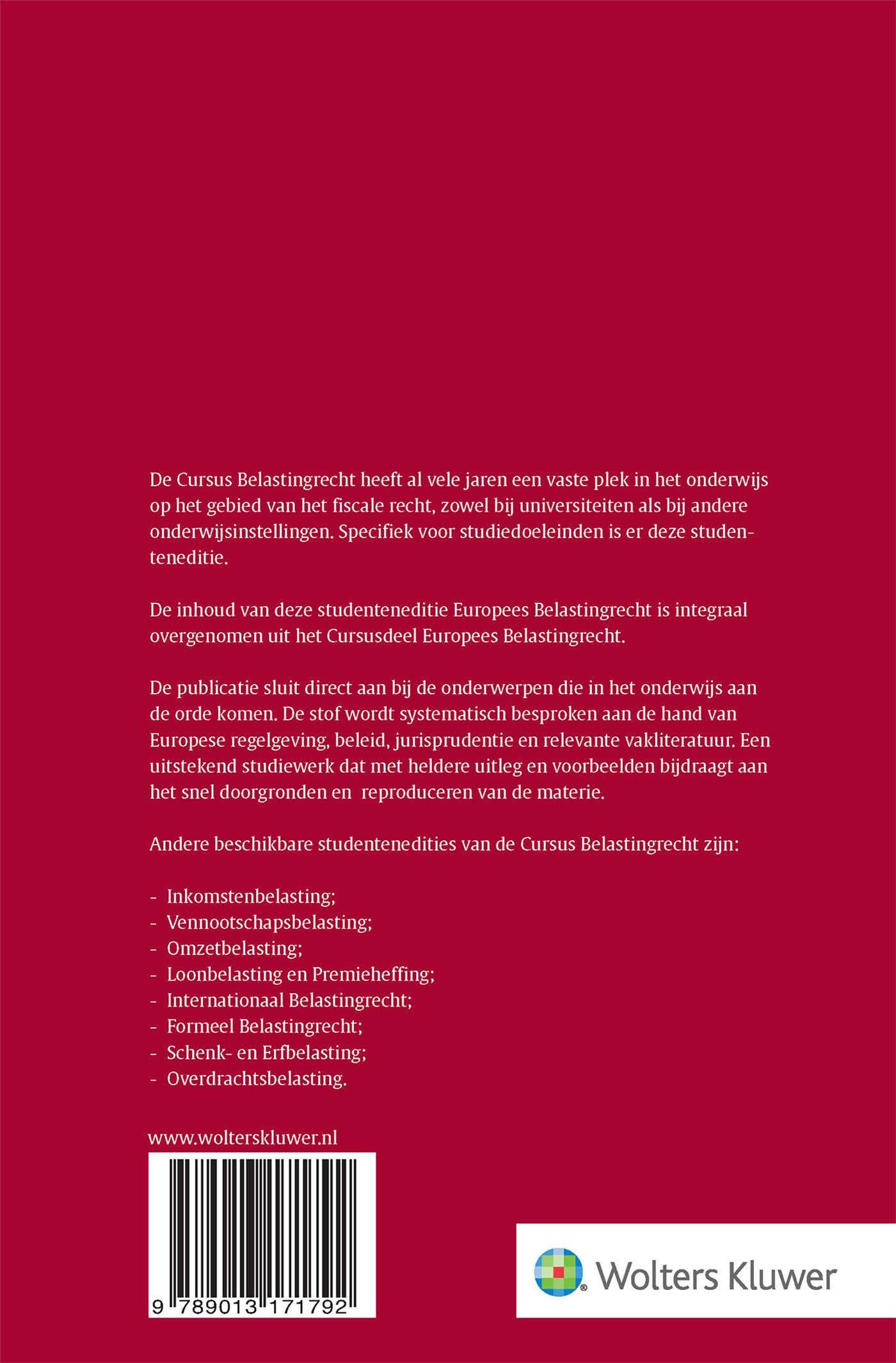 Europees belastingrecht / 2023-2024 / Cursus Belastingrecht achterkant