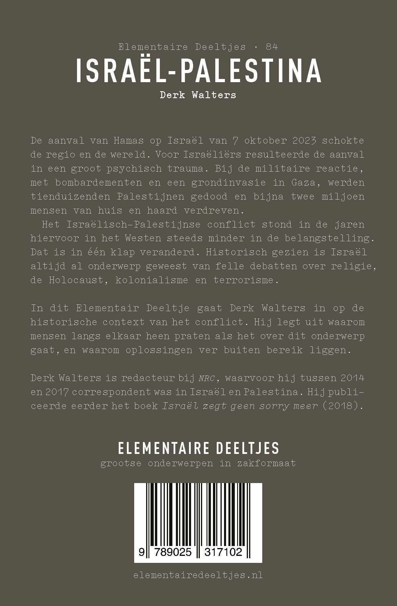 Israël-Palestina / Elementaire Deeltjes / 84 achterkant
