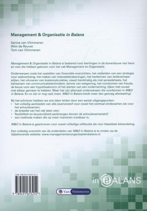 Management en Organisatie in Balans Havo Werkboek 2 Management en Organisatie in Balans Havo Werkboek 2 achterkant