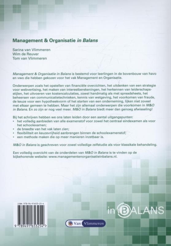 Management en Organisatie in Balans Havo Werkboek 2 achterkant