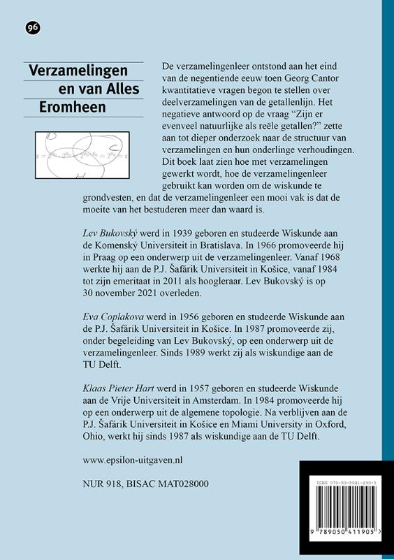 Verzamelingen en van alles eromheen / Epsilon uitgaven / 96 achterkant