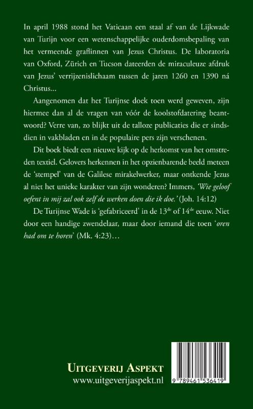 Subliem licht op de lijkwade van Turijn Subliem licht op de lijkwade van Turijn achterkant