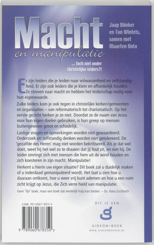 Macht en manipulatie Macht en manipulatie achterkant