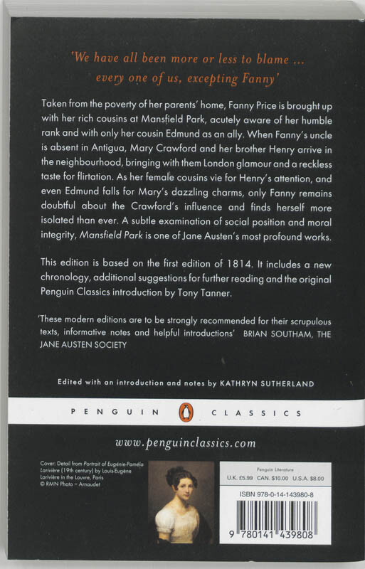 Mansfield Park achterkant