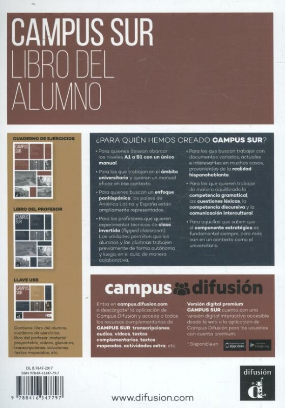 Campus Sur - libro del alumno achterkant