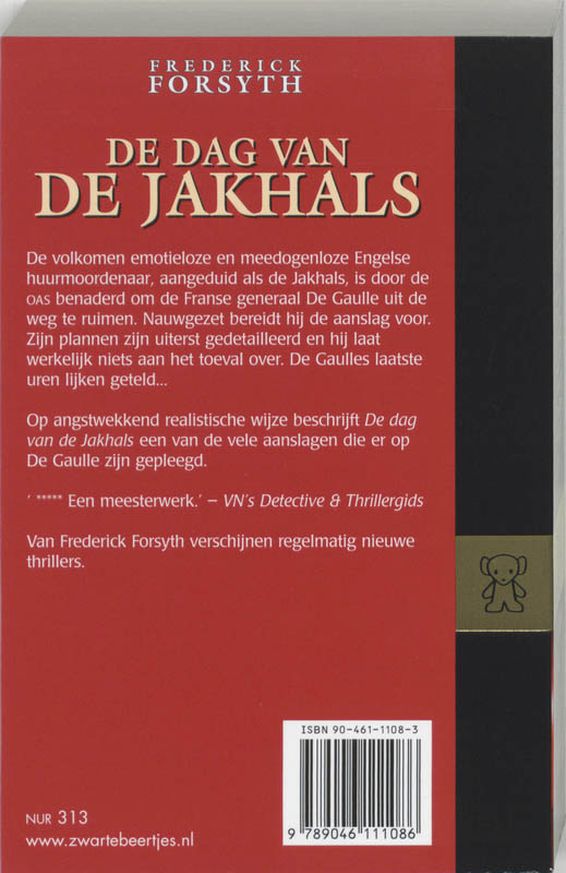 De dag van de jakhals / Zwarte beertjes / 2863 achterkant