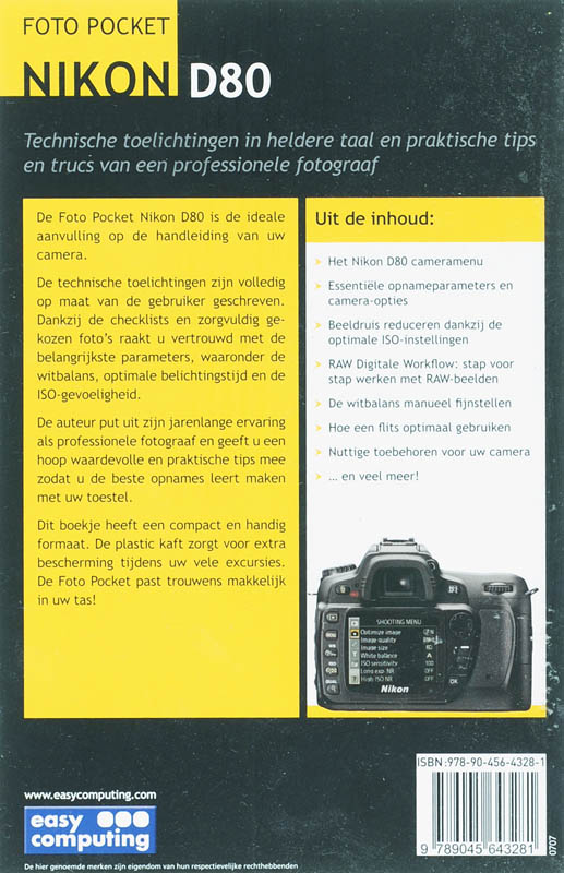 Fotopocket Nikon D80 achterkant