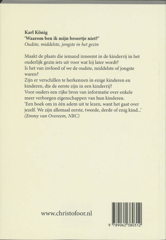 Waarom ben ik mijn broertje niet ? Waarom ben ik mijn broertje niet ? achterkant