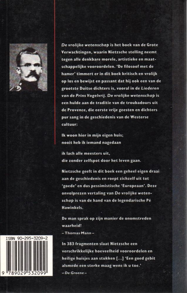 De vrolijke wetenschap ('La gaya scienza') / AP-pocketeditie achterkant