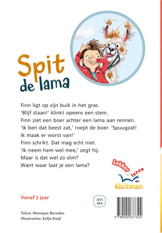 Spit de lama / Lekker lezen met Kluitman achterkant