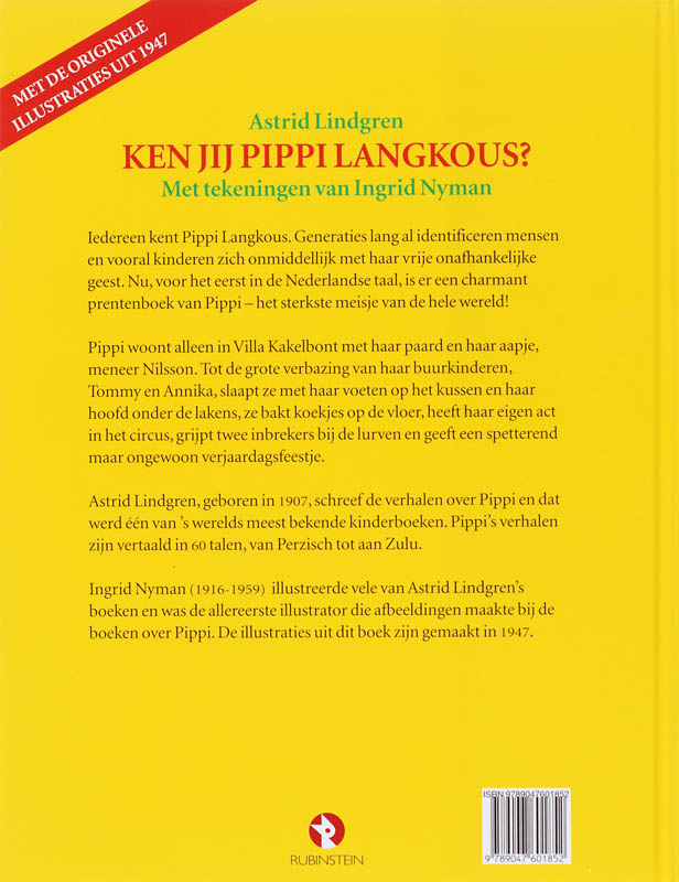 Ken jij Pippi Langkous? / De Gouden Prentenboeken achterkant