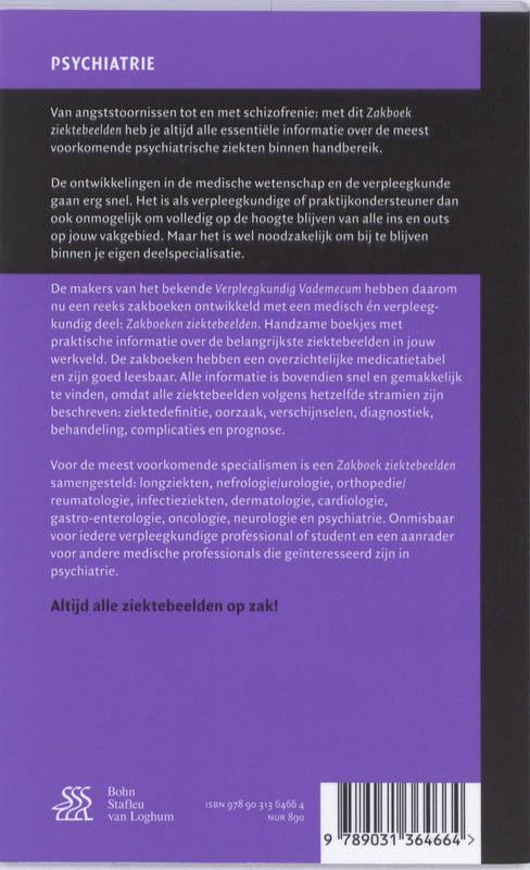 Zakboek ziektebeelden / Psychiatrie / Zakboek Ziektebeelden achterkant