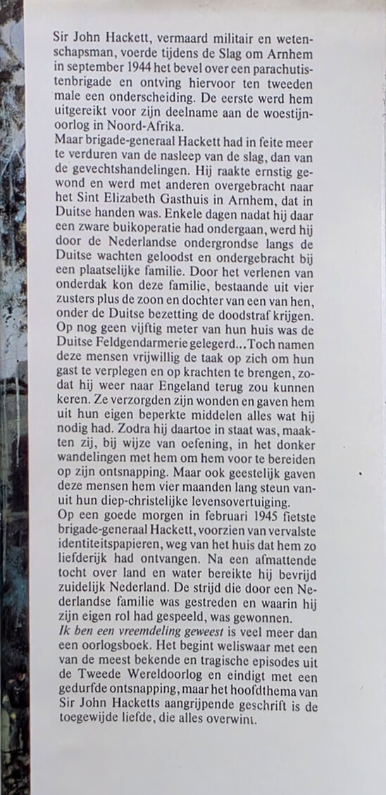 Ik ben een vreemdeling geweest achterkant
