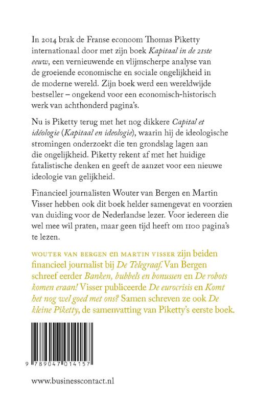 Kleine boekjes - grote inzichten 1 -   De kleine Piketty 2 achterkant