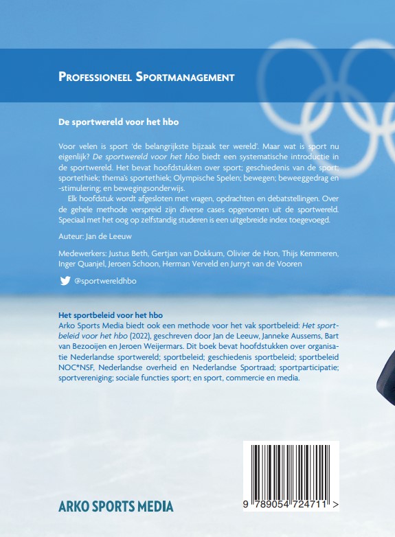 De sportwereld voor het hbo achterkant