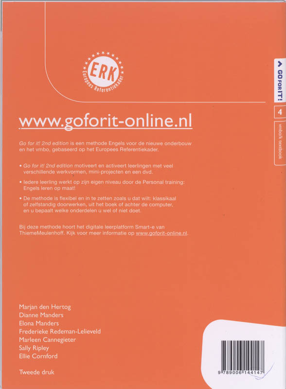 Go for it! Vmbo-K 4 Tekstboek achterkant
