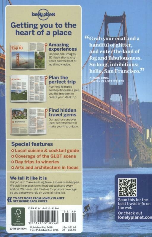 Lonely Planet San Francisco dr 10 achterkant