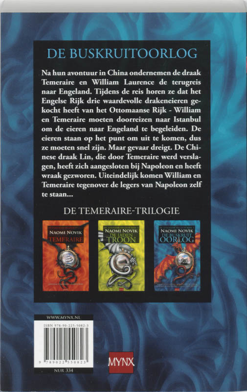 De buskruit oorlog / 3 / De Temeraire-Trilogie / 3 achterkant