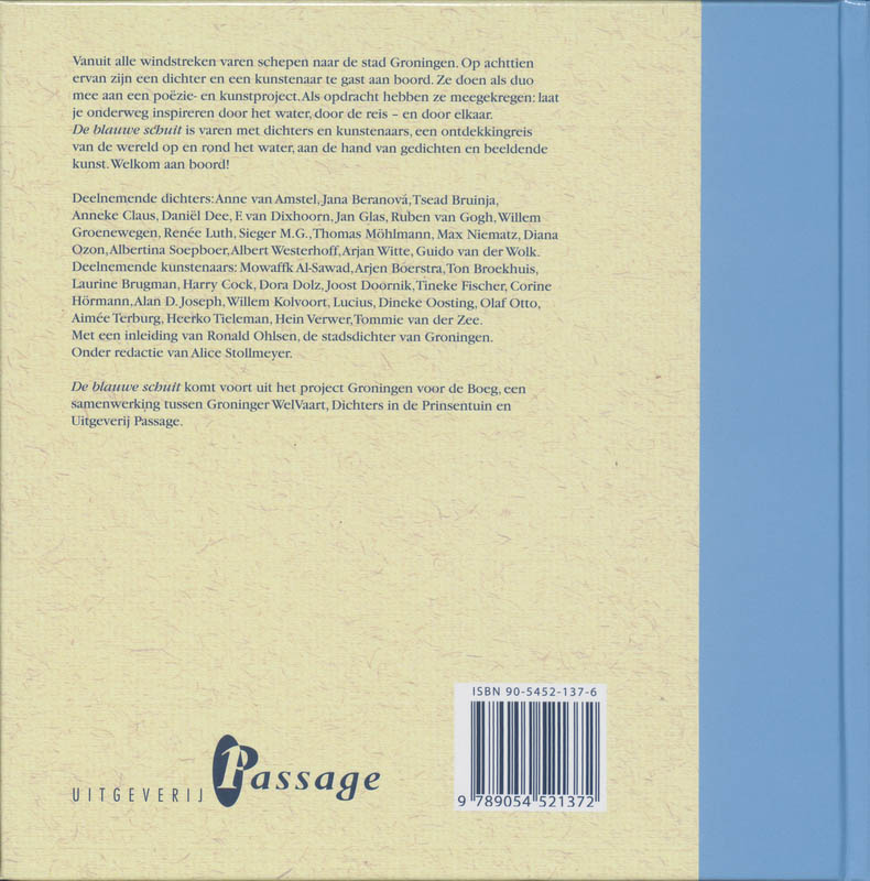 De blauwe schuit achterkant