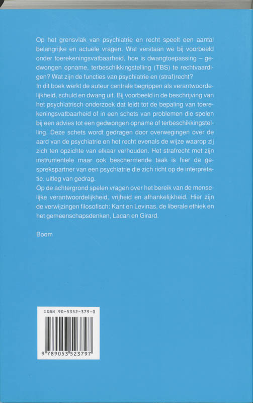 Psychiatrie, recht en de menselijke maat achterkant