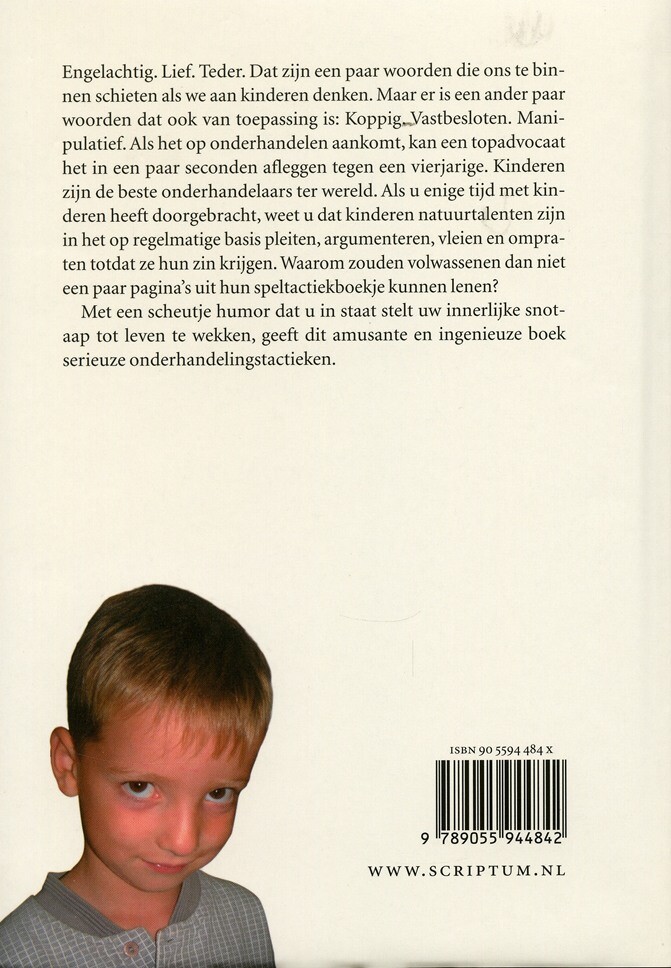 Onderhandelen is kinderspel achterkant