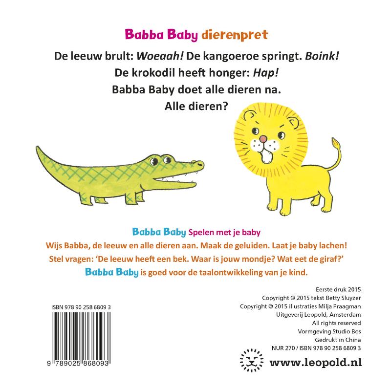 Babba Baby dierenpret achterkant