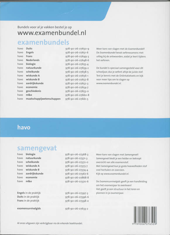 Examenbundel  / Duits Havo 2011/2012 achterkant