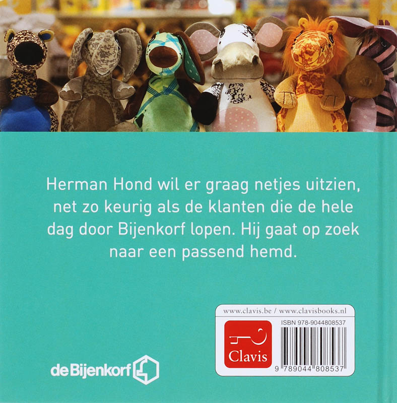 Herman hond wil een hemd achterkant