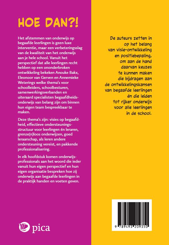 Hoe dan?! / Samen leidinggeven aan de onderwijspraktijk Hoe dan?! / Samen leidinggeven aan de onderwijspraktijk achterkant