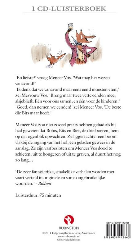 Fantastische Meneer Vos 1 cd achterkant