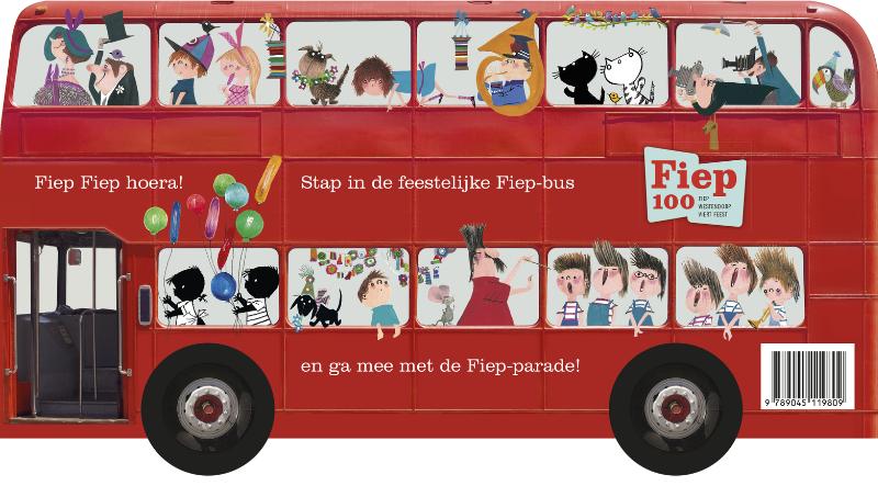 De feestelijke Fiep-bus achterkant