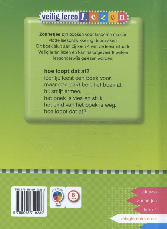 Veilig leren lezen  -  Hoe loopt dat af? AVI E3 achterkant