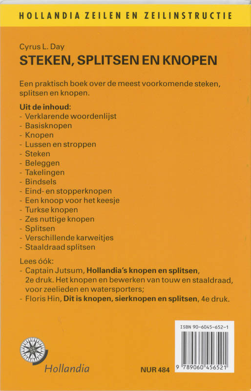 Hollandia watersportboek - Steken, splitsen en knopen achterkant