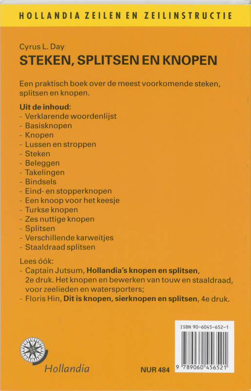 Steken, splitsen en knopen / Hollandia watersportboek Steken, splitsen en knopen / Hollandia watersportboek achterkant