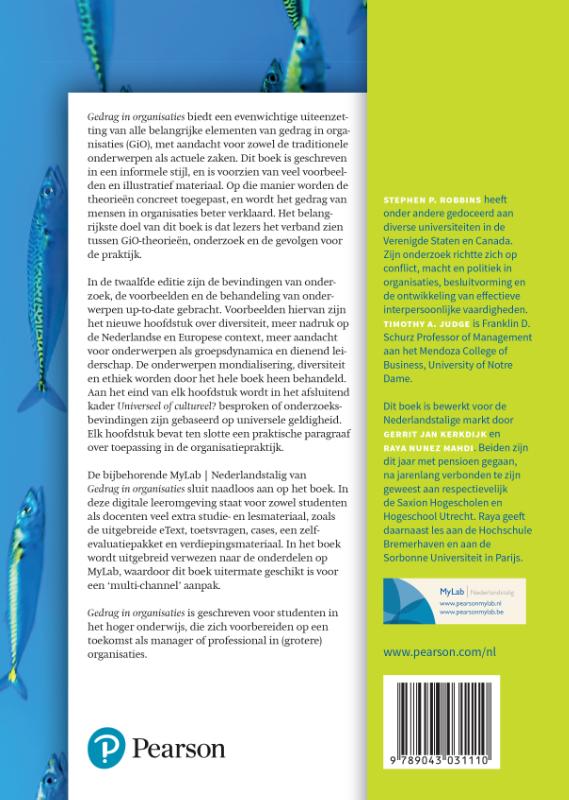 Gedrag in Organisaties, 12 editie met MyLab NL toegangscode Gedrag in Organisaties, 12 editie met MyLab NL toegangscode achterkant