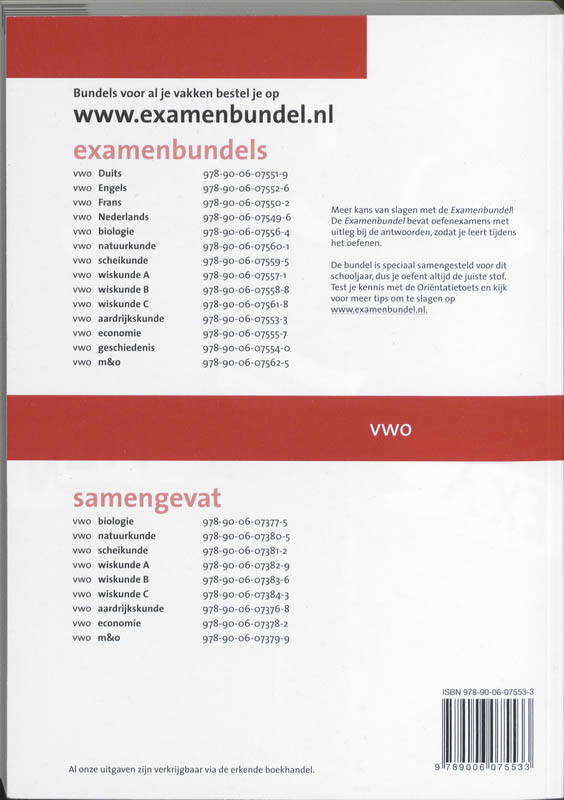 Examenbundel / 2009/2010 Vwo Aardrijkskunde achterkant