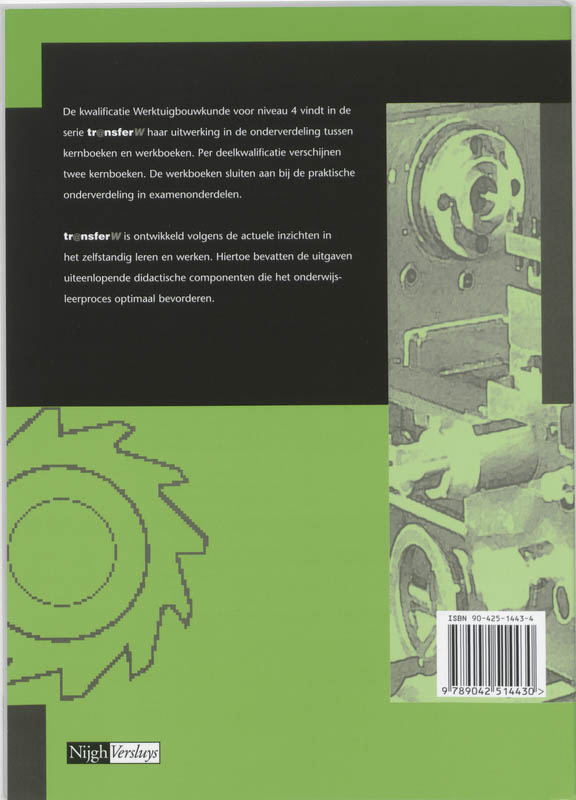TransferW 4 -  Basisvaardigheden metaal machinebankwerken werktuigbouw Werkboek achterkant