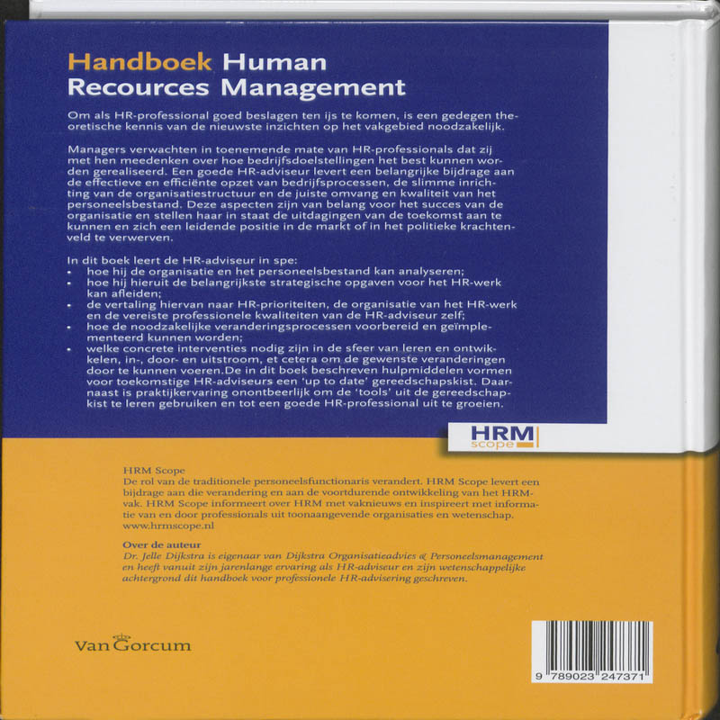 Handboek Human Resources Management achterkant