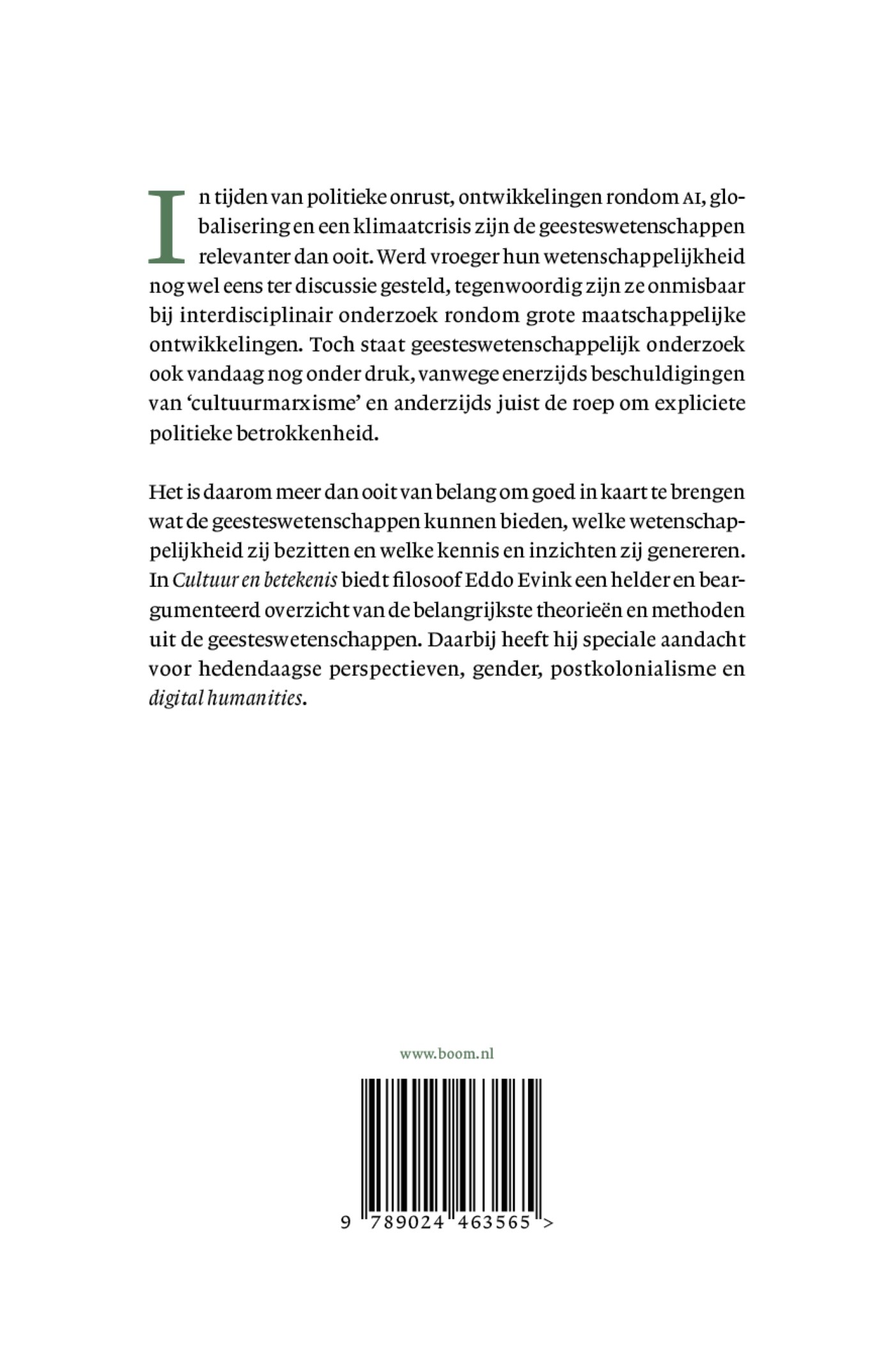 Cultuur en betekenis achterkant