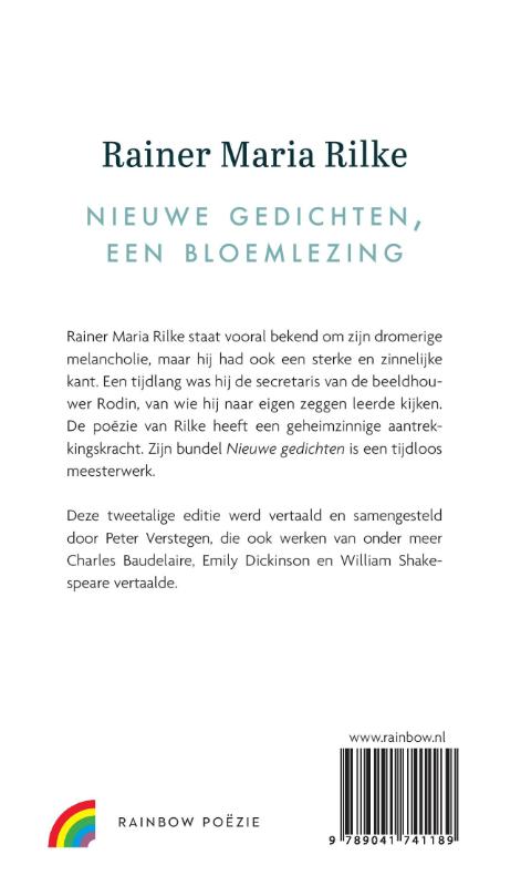 Nieuwe gedichten, een bloemlezing / Rainbow poëzie achterkant