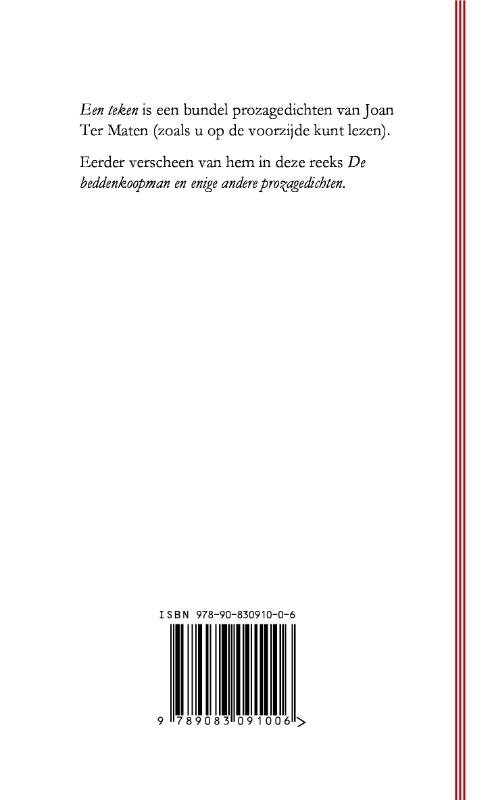 Een teken achterkant