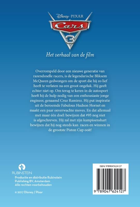 Cars 3 / Disney's Filmbibliotheek boekversie van de film achterkant